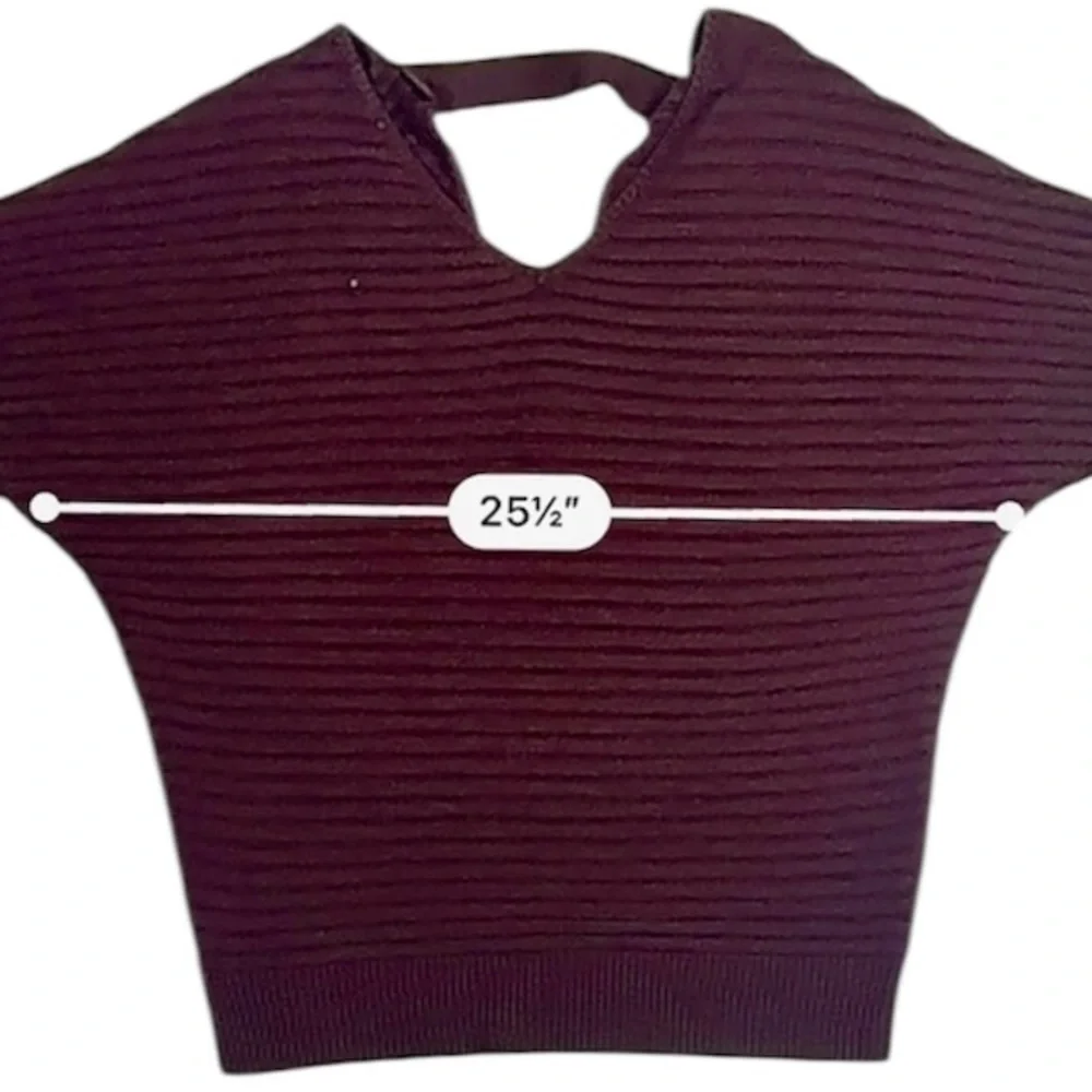 Soho New York & Company Burgundy Open Back Sweater Tunic Knit Pullover – Size M - Picture 12 of 14